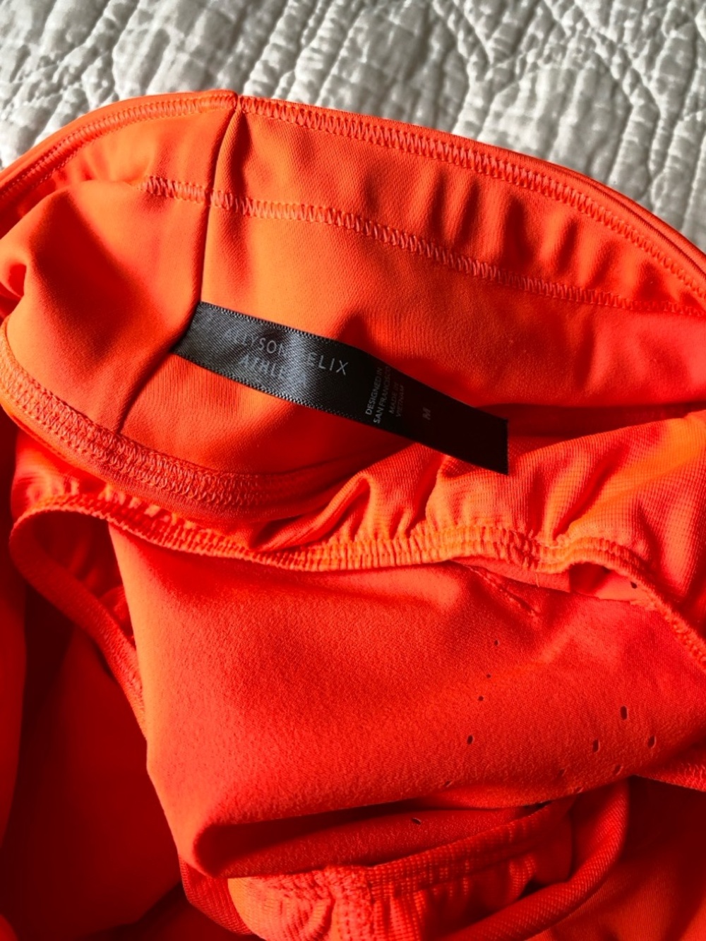 Athleta x Allyson Felix Bright Orange Legend Run With It Shorts Size M - Picture 9 of 14